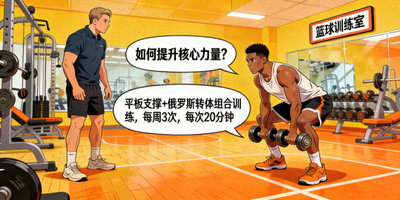 篮球运动员健身训练问答场景图