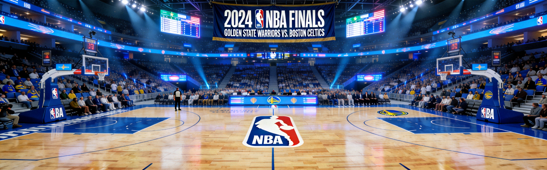 NBA篮球比赛场馆全景横幅背景